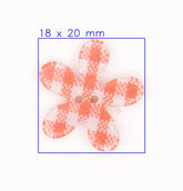 Oranje Patroon Bloem Knoop 18x20mm Knopen KNP00107B